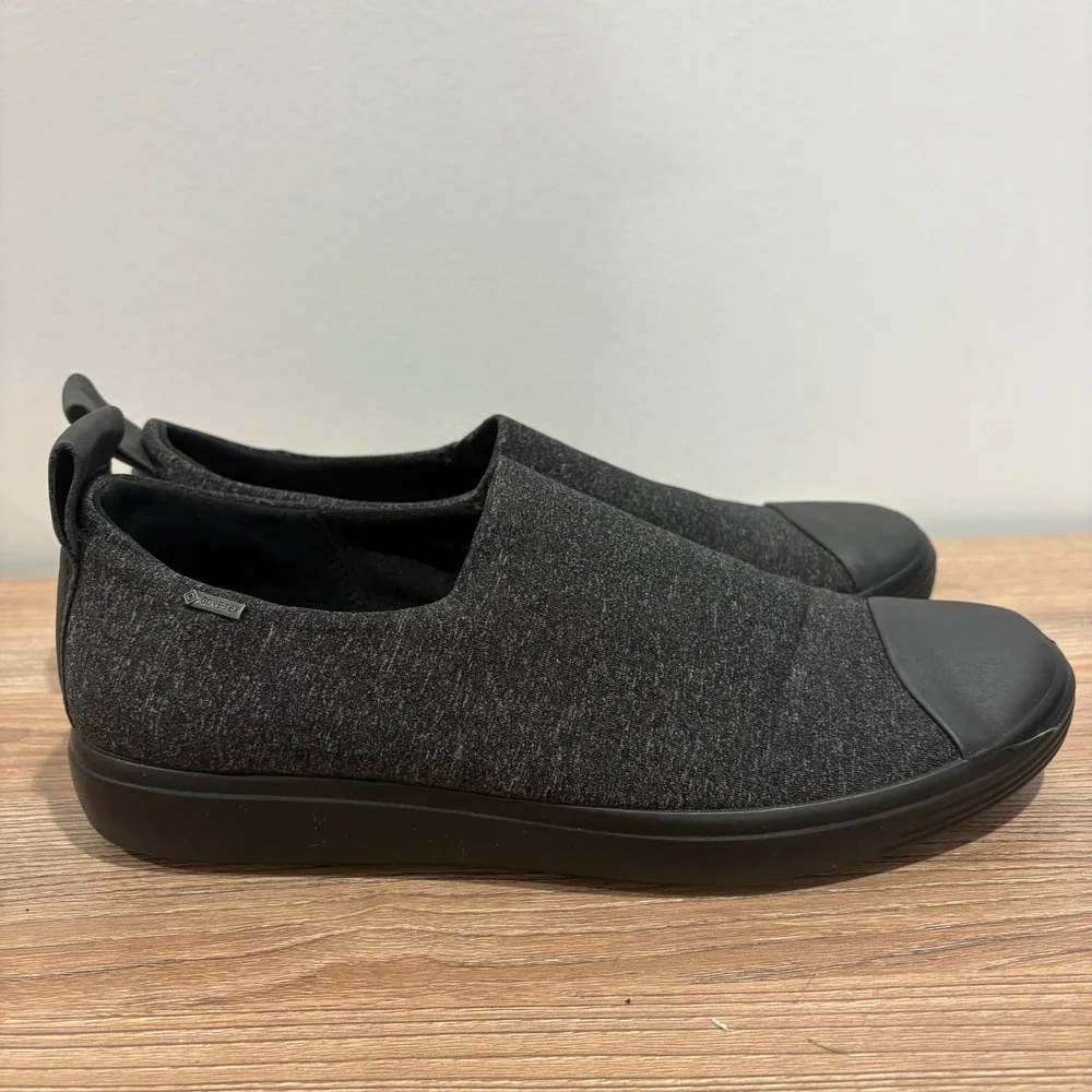 ECCO Soft 7 Gore-Tex Slip On Sneaker Women Dark Grey Size 9 Waterproof Shoes